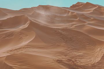 Landschap zandduinen met wervelend zand van Besa Art