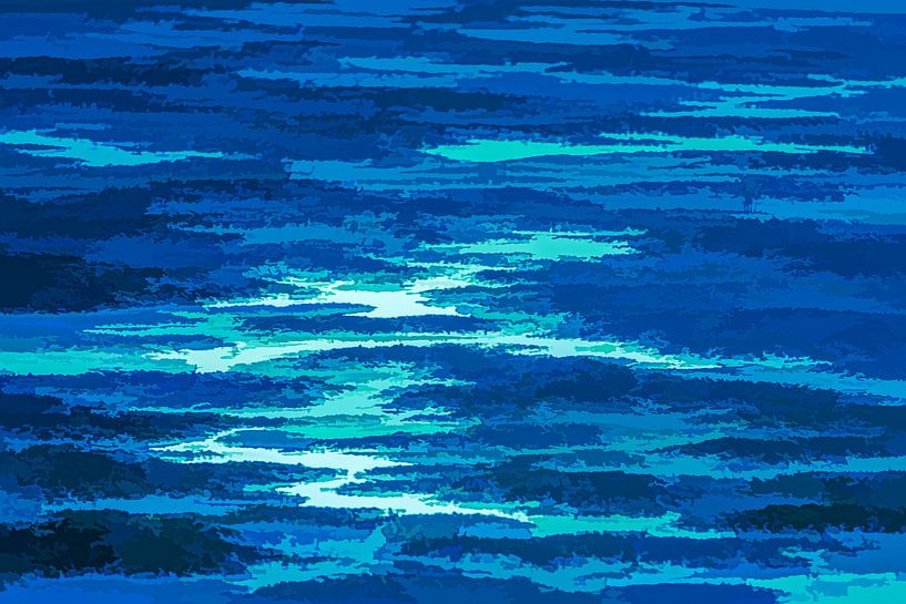 Paysage abstrait en bleu par Leo Luijten
