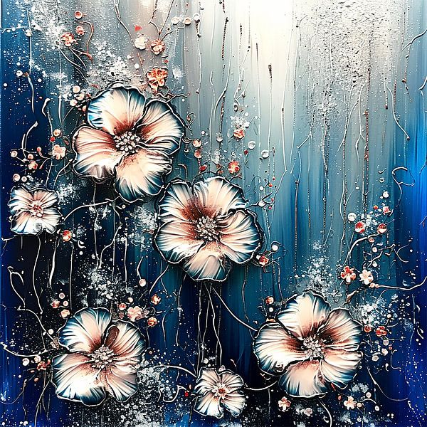 Flowers in the rain by Agnieszka Dybowska