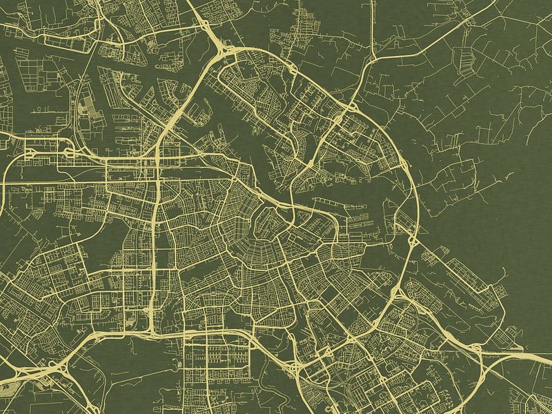 Karte von Amsterdam in Grünes Gold von De Kaartenwinkel