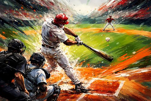 Un joueur de baseball à la batte