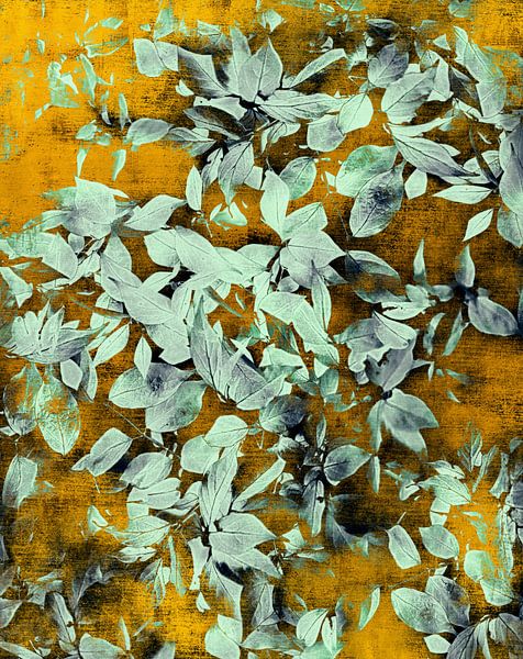 Nature Leaf Composition on Gold II by Mad Dog Art