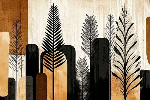 Abstracte kunst met bladeren