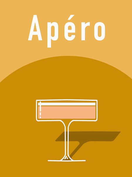 Illustration of a Margarita cocktail on an ochre background by UMA Digital NL