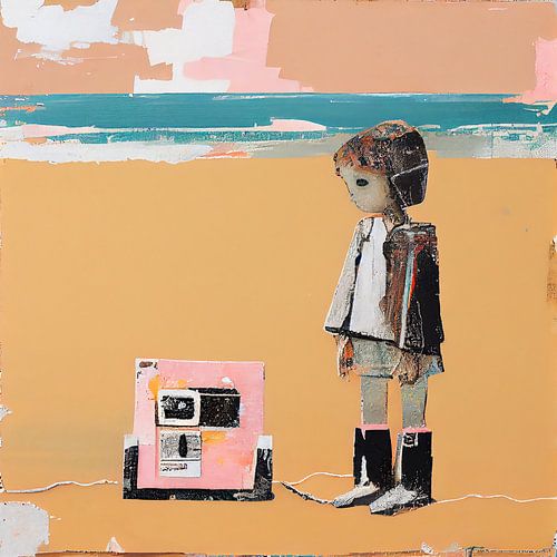 Kleines Mädchen kleiner Bot