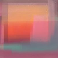 Luminous colorblocks. Modern abstract art in neon colors. Yellow, orange, green and pink