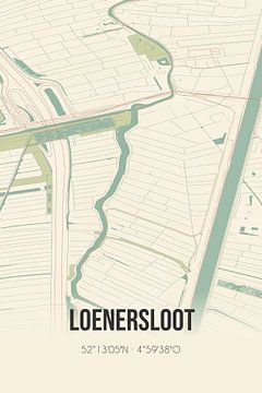 Vintage landkaart van Loenersloot (Utrecht) van MijnStadsPoster