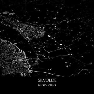 Black-and-white map of Silvolde, Gelderland. by Rezona