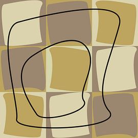 Abstract organische vormen in geel oker van Maurice Dawson