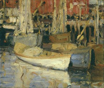 Boten bij de houten pier, Alfred Henry Maurer