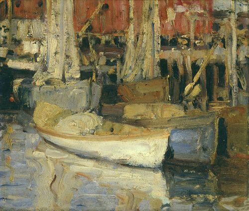 Boats at Wooden Pier, Alfred Henry Maurer