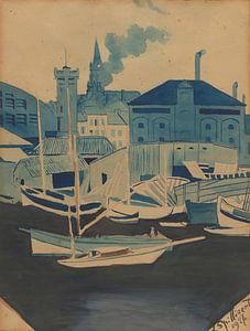 Léon Spilliaert - Ansicht des Hafens (1927)