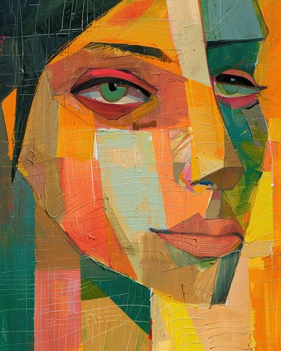 Buntes geometrisches Frauenporträt