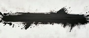 Schwarze Farbspur auf Weiß von Poster Art Shop