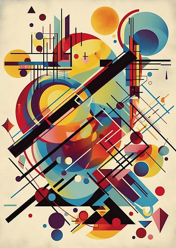 Geometric abstract circles and lines