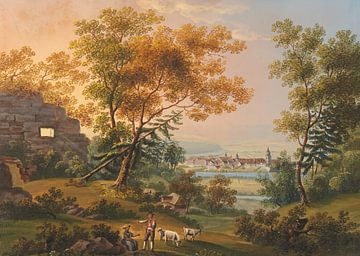 Uitzicht op de stad Bern, Johann Ludwig Bleuler