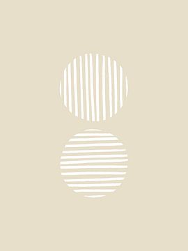 Striped Circles | Beige van Bohomadic Studio