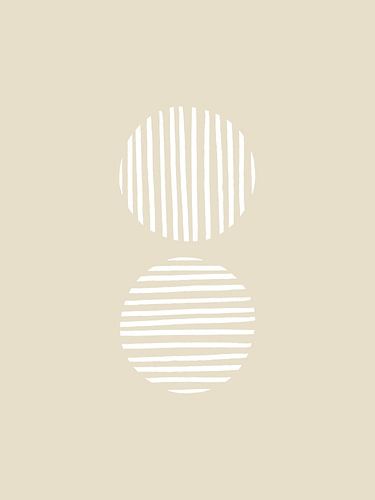 Striped Circles | Beige