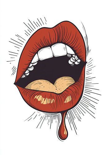 Pop-art Red lips