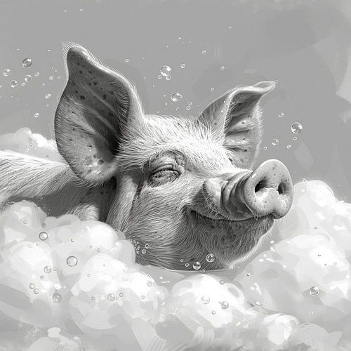 Piggy spa: een grappig bad in de badkamer - Uniek WC-kunstwerk