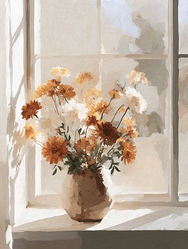 Bloemen in Vensterbank