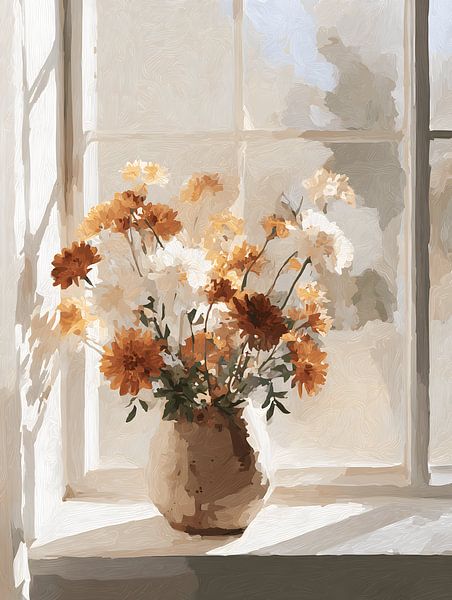 Flowers in windowsill by Gypsy Galleria
