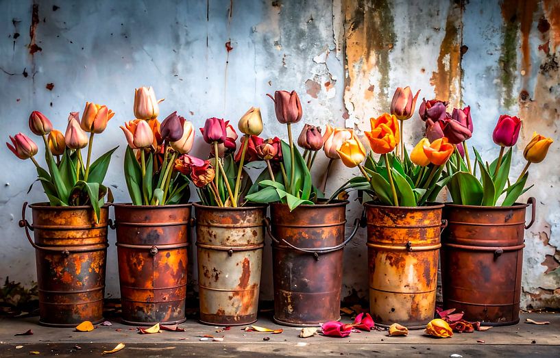 Tulpen en roest... van Ans Bastiaanssen