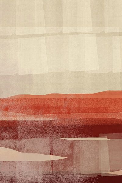 Japandi. Paysage abstrait minimaliste dans des tons terreux par Art minimaliste abstrait