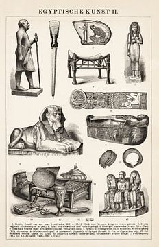 Vintage gravure Egyptische kunst II van Studio Wunderkammer