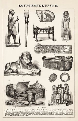 Vintage gravure Egyptische kunst II