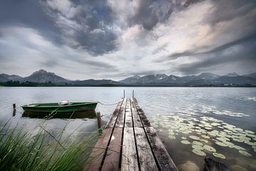 Lake Hopfensee in the Allgäu with a beautiful cloudy sky by Voss Fine Art Fotografie