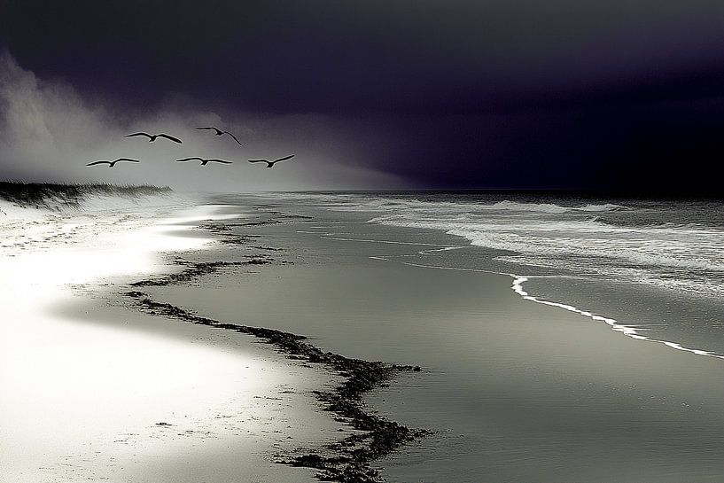 The Birds above the Night Fire |: Where Dark and Silver Kiss Each Other by Karina Brouwer