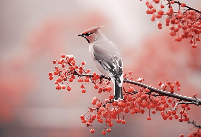 Plague bird and berries by Karina Brouwer