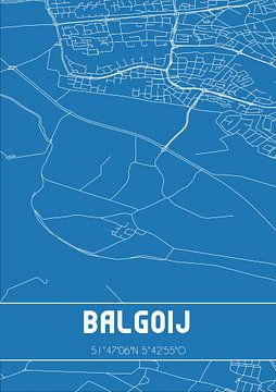 Blaupause | Karte | Balgoij (Gelderland) von Rezona