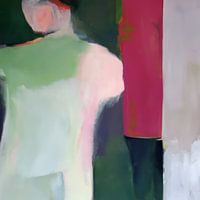 Modern abstract schilderij in warme kleuren