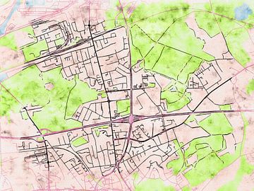 Kaart van Castrop-Rauxel in de stijl 'Soothing Spring' van Maporia
