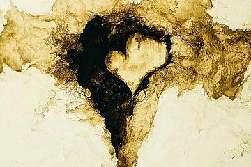 Abstract hart in warme kleuren van Imperial Art House