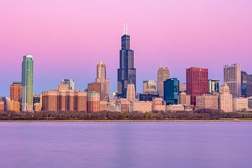 Chicago purple sunrise