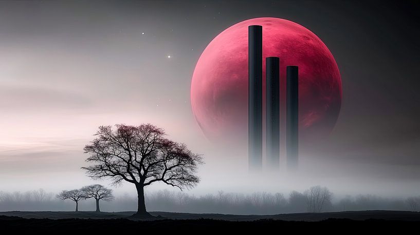Pillars of the red moon by Klaus Tesching - Art-AI
