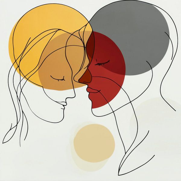 Togetherness in colours and lines by Poster Art Shop