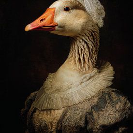 Elegantes Gänseporträt im Renaissance-Stil mit historischem Kragen von But First Framing