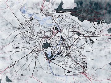 Kaart van Verdun in de stijl 'White Winter' van Maporia