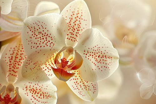 Close-up van een delicate orchidee in bloei