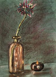 Simplicity. Still life hand-painted watercolour.