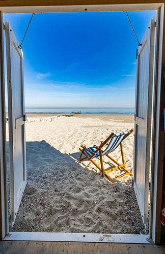 Vanuit het strandhuisje op het strand van Domburg