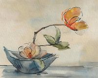 Japandi Art - Stillleben, Ikebana Blumenarrangement Serie - 6