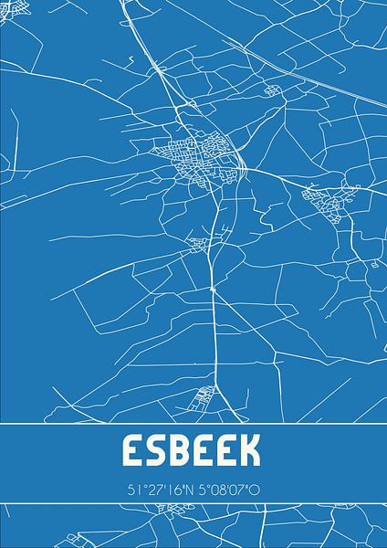 Blueprint | Map | Esbeek (North Brabant) by Prints of Place