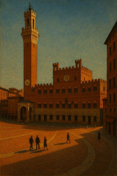 Siena Shadows - Piazza del Campo in der Abenddämmerung von Travel Shop
