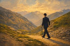 Eine Bergwanderung am Morgen von Geert Van Baelen