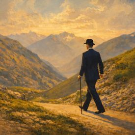 Eine Bergwanderung am Morgen von Geert Van Baelen